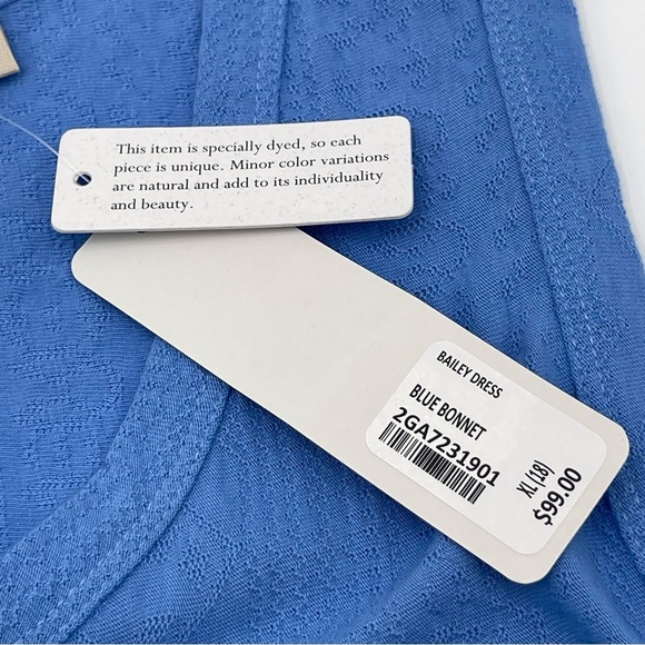 NWT Soft Surroundings Bailey Maxi Dress Blue Bonnet Pockets XL 100% Cotton - Picture 9 of 15